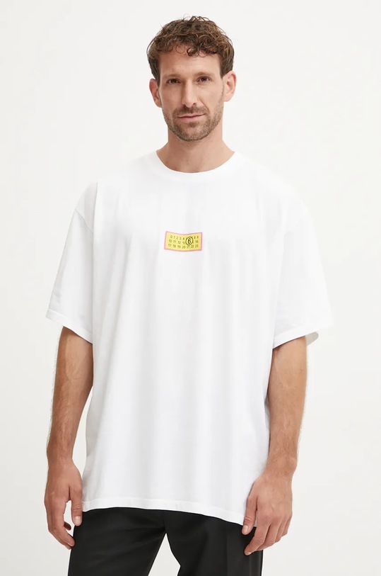 Bavlněné tričko MM6 Maison Margiela bílá SH2GC0012.S23588