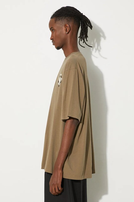 Бавовняна футболка Marcelo Burlon Bandana Cross Over Tee CMAA054F24JER0026E6F зелений AW24