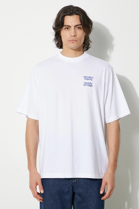 Marcelo Burlon cotton t-shirt MCBM Slogan Over Tee cotton white CMAA054F24JER0070145