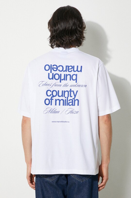 Одяг Бавовняна футболка Marcelo Burlon MCBM Slogan Over Tee CMAA054F24JER0070145 білий