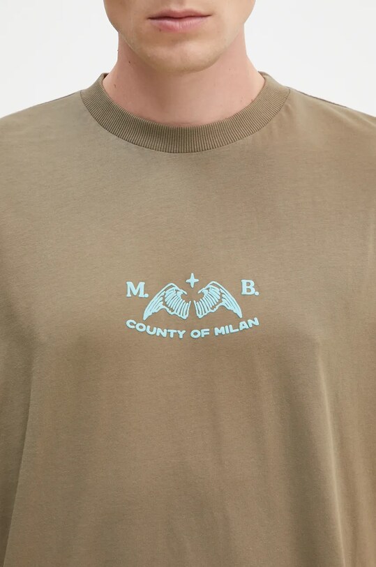 Βαμβακερό μπλουζάκι Marcelo Burlon Vintage Logo Basic Tee πράσινο CMAA056F24JER0066E4D