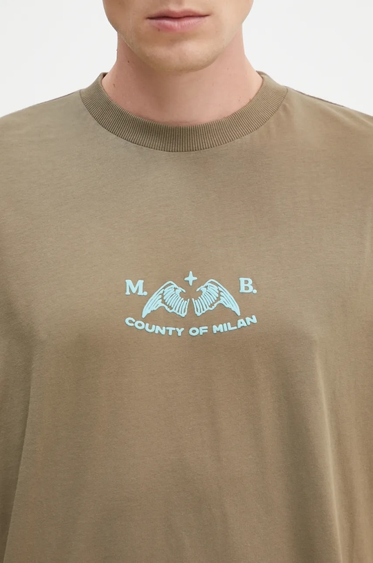 Бавовняна футболка Marcelo Burlon Vintage Logo Basic Tee зелений CMAA056F24JER0066E4D