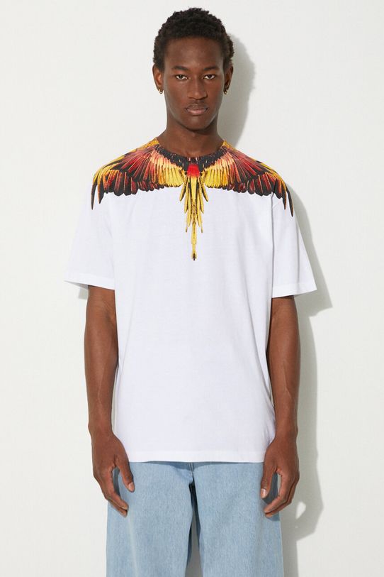 Bavlněné tričko Marcelo Burlon Icon Wings Basic Tee kulatý bílá CMAA056F24JER0010125