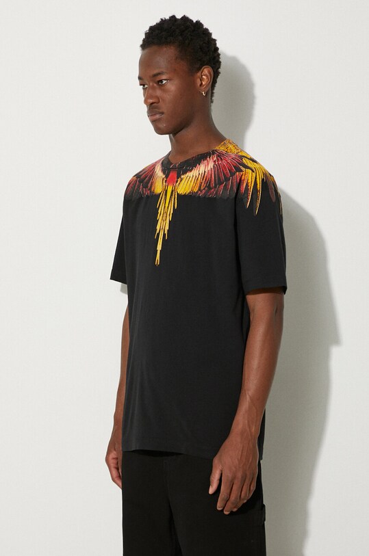 Marcelo Burlon tricou din bumbac Icon Wings negru CMAA056F24JER0011025