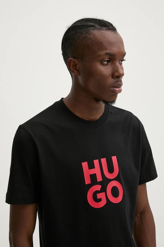 HUGO t-shirt bawełniany czarny 50523839