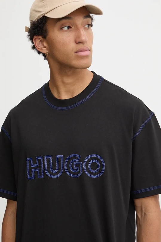 Bavlnené tričko Hugo Blue relaxed čierna 50521686