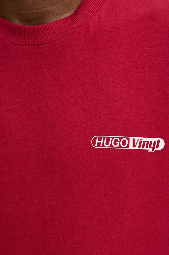 HUGO Blue t-shirt bawełniany 50523782 bordowy