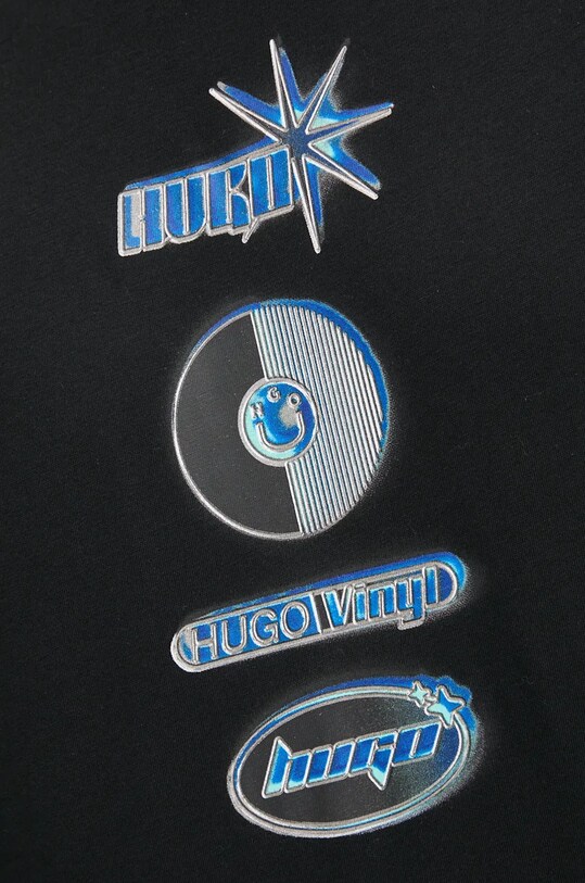Бавовняна футболка Hugo Blue 50523849 чорний