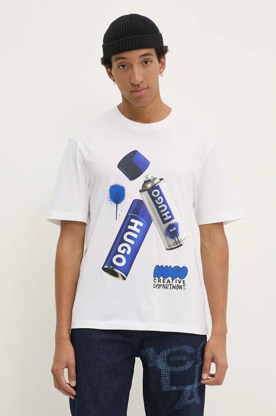 Hugo Blue tricou din bumbac alb 50528970