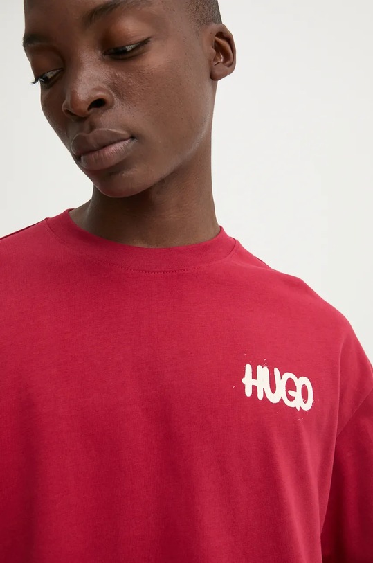 Бавовняна футболка Hugo Blue 50532295 бордо