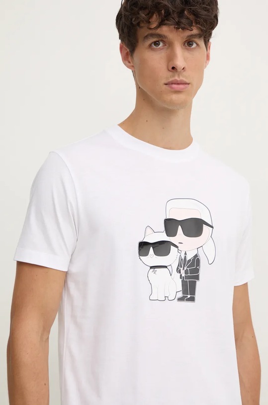 Karl Lagerfeld t-shirt bawełniany biały 544241.755061