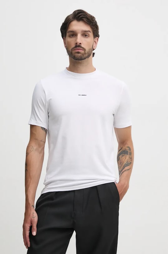Karl Lagerfeld tricou imprimeu alb 544221.755053