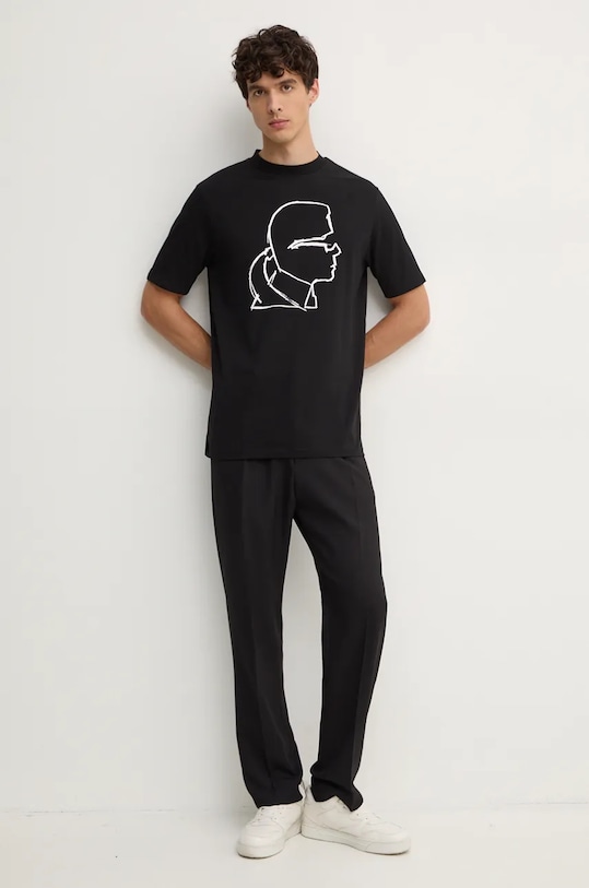 Karl Lagerfeld tricou din bumbac 544225.755442 negru AW24
