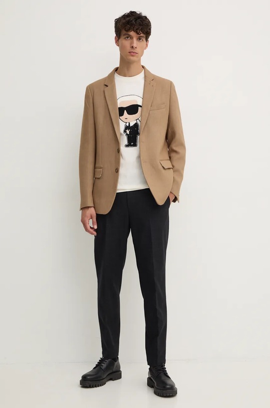 Karl Lagerfeld tricou din bumbac 544250.755075 bej AW24