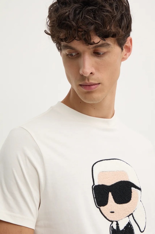 Karl Lagerfeld tricou din bumbac bej 544250.755075