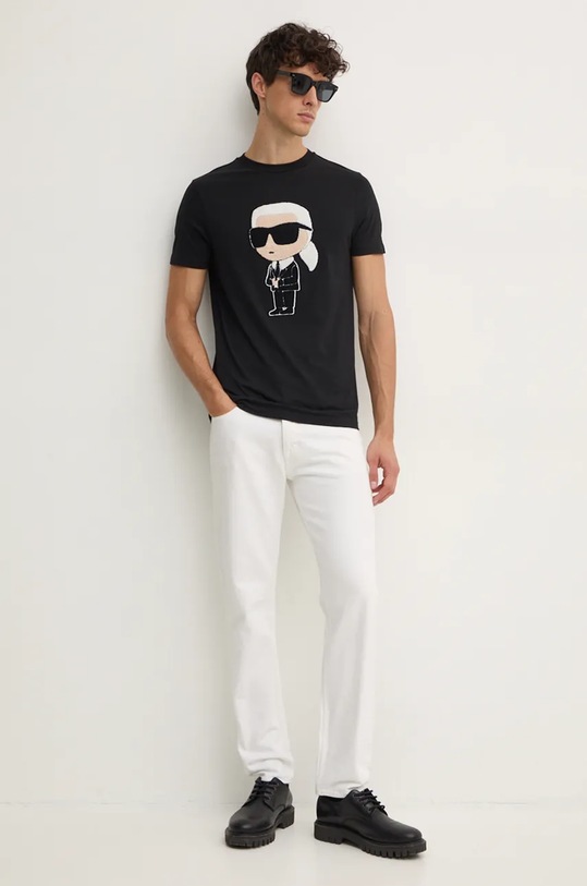 Bavlněné tričko Karl Lagerfeld 544250.755075 černá AW24