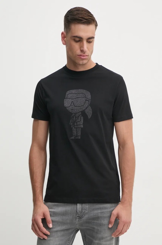 Karl Lagerfeld tricou din bumbac 544242.755066 negru AW24