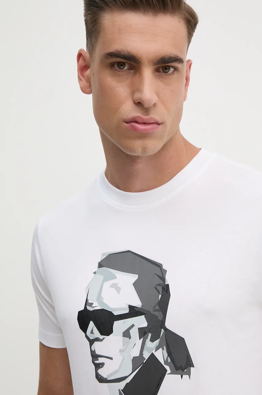 Bavlněné tričko Karl Lagerfeld bílá 544242.755060