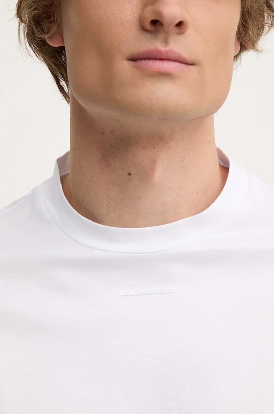 Памучна тениска Karl Lagerfeld бял 544275.755015