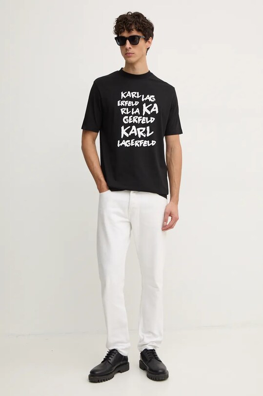 Хлопковая футболка Karl Lagerfeld 544225.755443 чёрный AW24