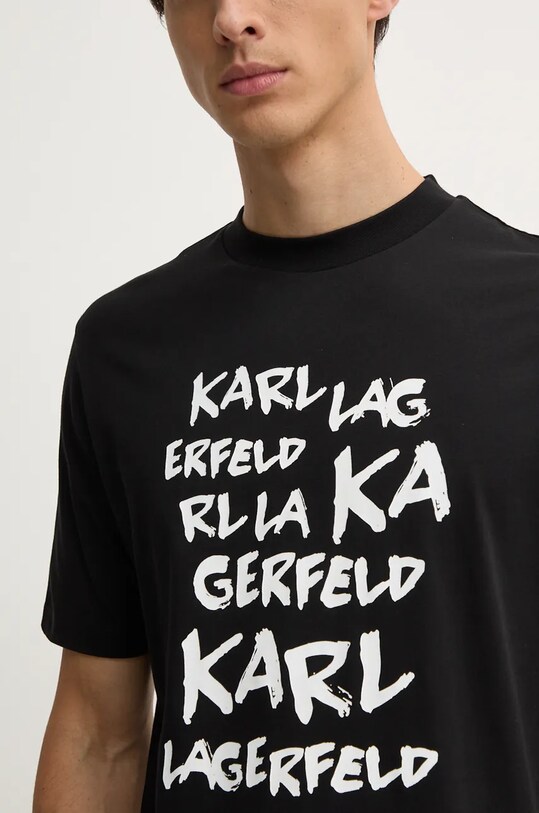 Хлопковая футболка Karl Lagerfeld 544225.755443 чёрный