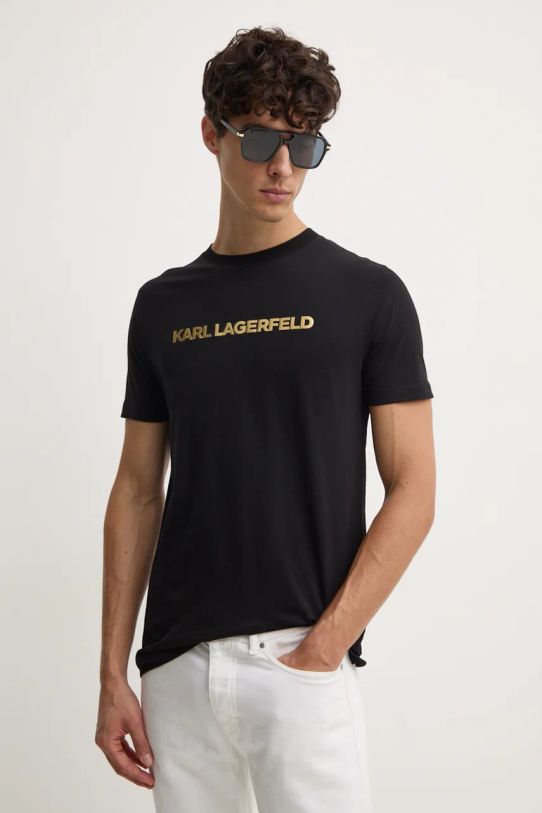 Karl Lagerfeld t-shirt bawełna czarny 544242.755065