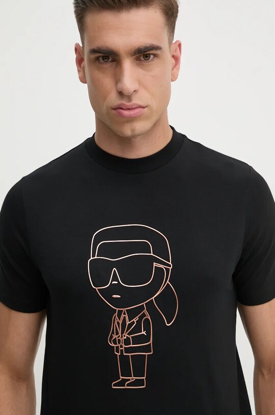 Karl Lagerfeld t-shirt z elastanem czarny 544221.755057