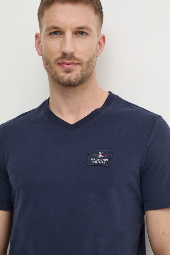 Bavlněné tričko Aeronautica Militare námořnická modř TS2333J662