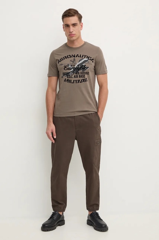 Aeronautica Militare tricou din bumbac TS2343J634 verde AW24