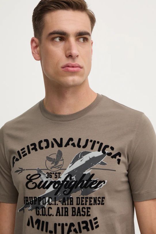 Aeronautica Militare tricou din bumbac verde TS2343J634