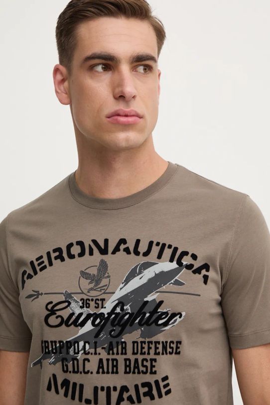 Хлопковая футболка Aeronautica Militare зелёный TS2343J634