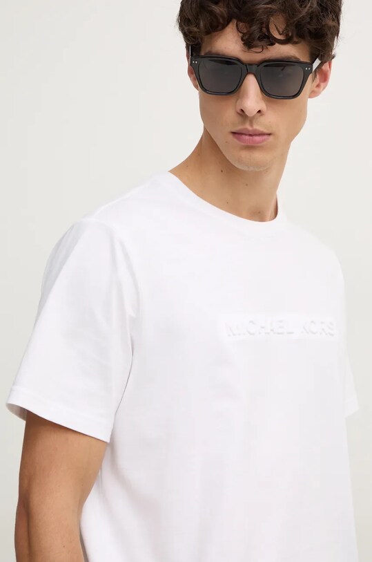 Хлопковая футболка Michael Kors белый CF4529H1V2
