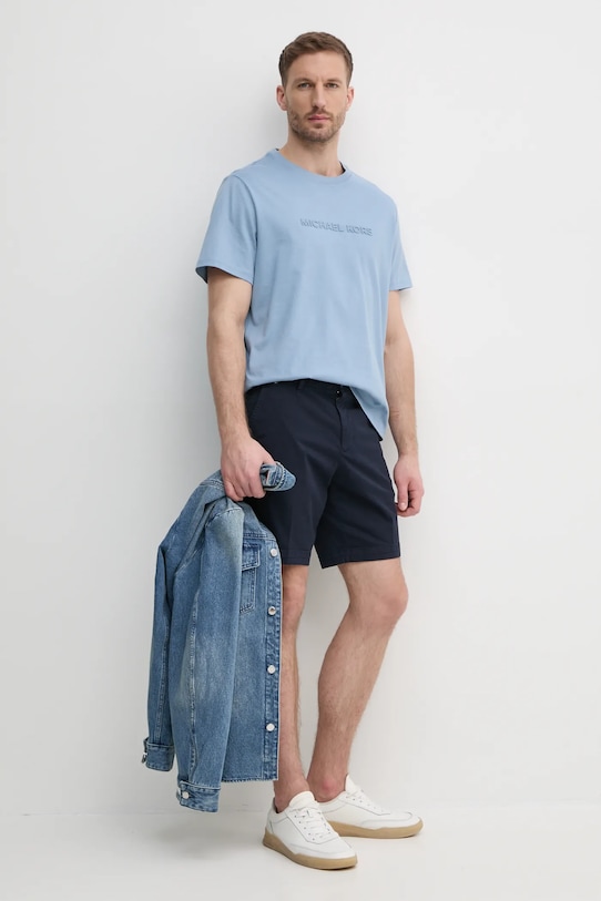 Хлопковая футболка Michael Kors CF4529H1V2 голубой SS25