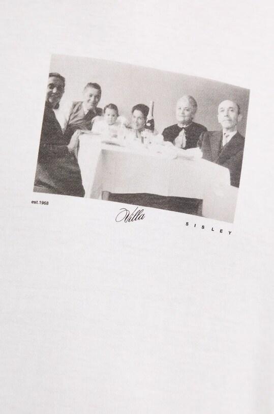 Sisley tricou din bumbac 3I1XS1044 alb