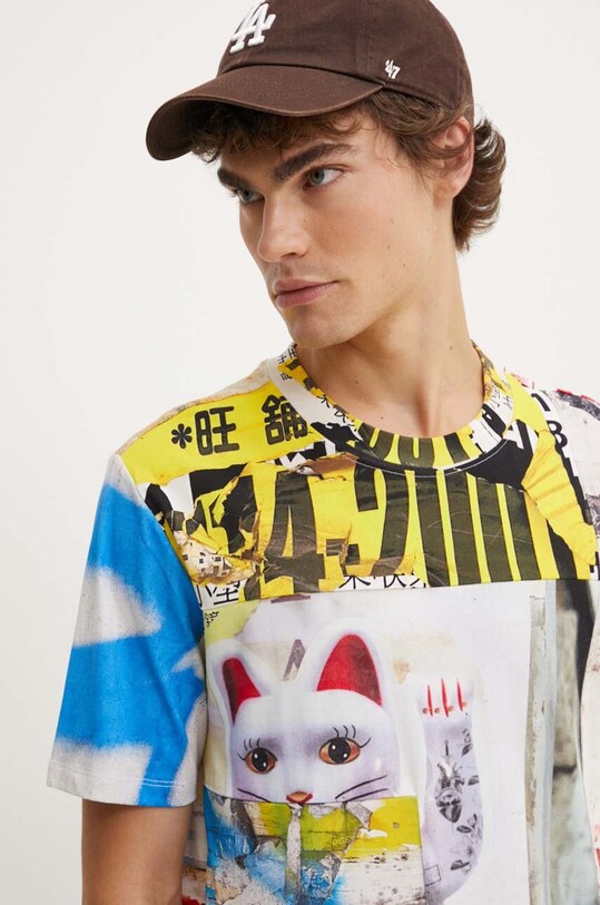Хлопковая футболка Desigual ASAF бежевый 24WMTK13