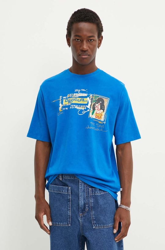 Oblečení Bavlněné tričko Desigual COLORADO 24WMTK35 modrá