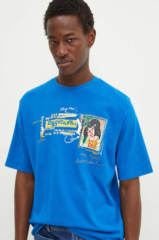 Bavlněné tričko Desigual COLORADO modrá 24WMTK35
