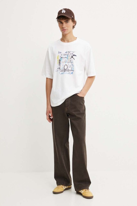 Desigual tricou din bumbac KAI 24WMTK28 alb AW24