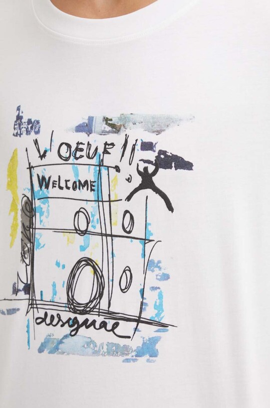 Бавовняна футболка Desigual KAI 24WMTK28 білий