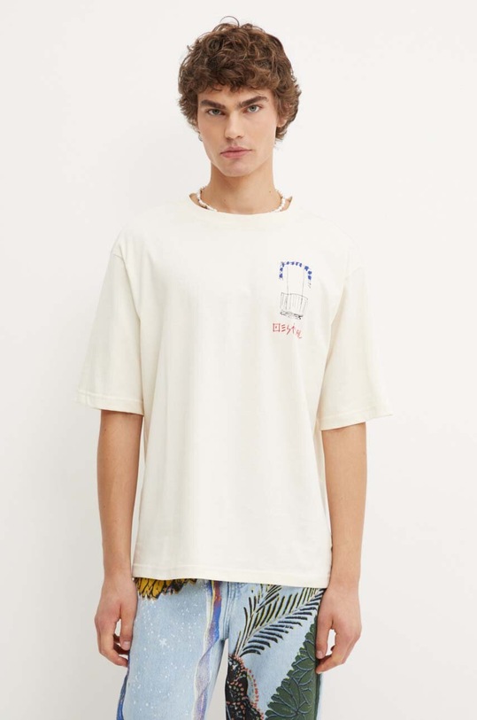 Îmbrăcăminte Desigual tricou din bumbac CONNECTICUT 24WMTK34 bej