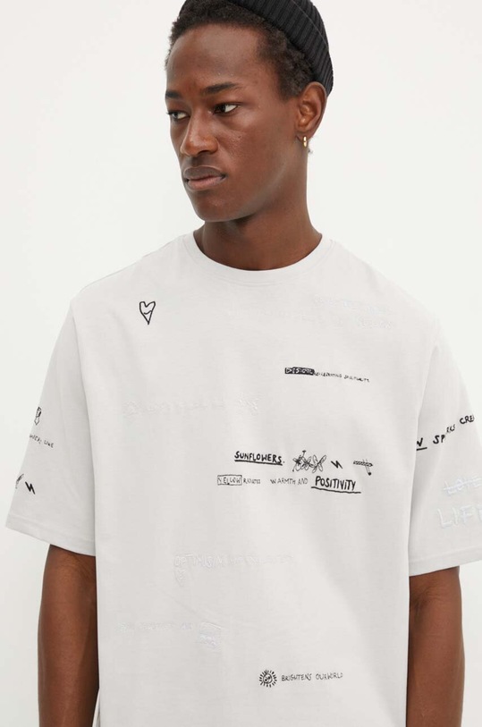 Desigual t-shirt bawełniany CAROLINAS szary 24WMTK36