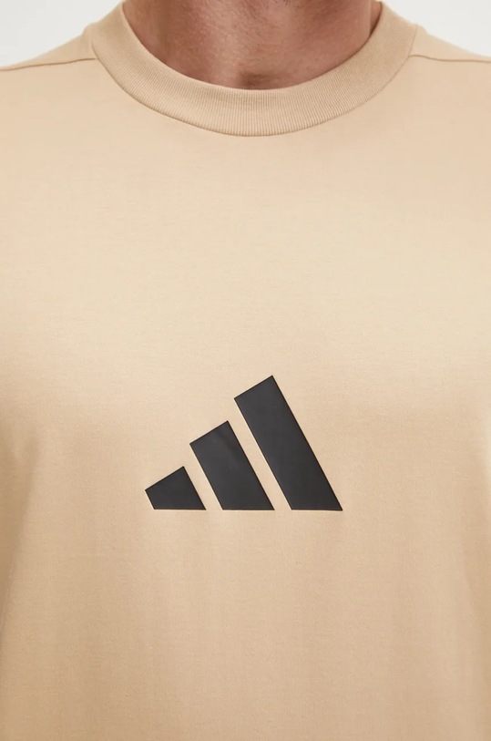 Хлопковая футболка adidas ZNE JF2453 бежевый