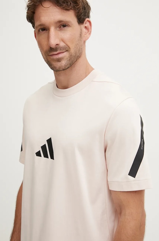 Бавовняна футболка adidas ZNE бежевий JF2459