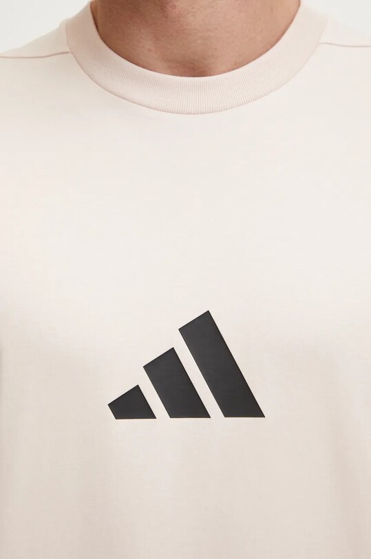 Бавовняна футболка adidas ZNE JF2459 бежевий
