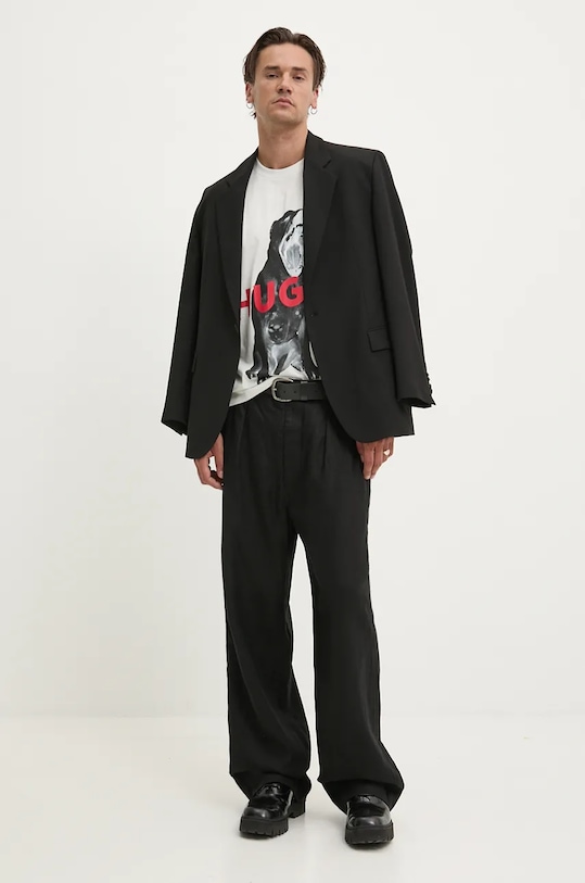 Bavlněné tričko HUGO 50523979 bílá AW24