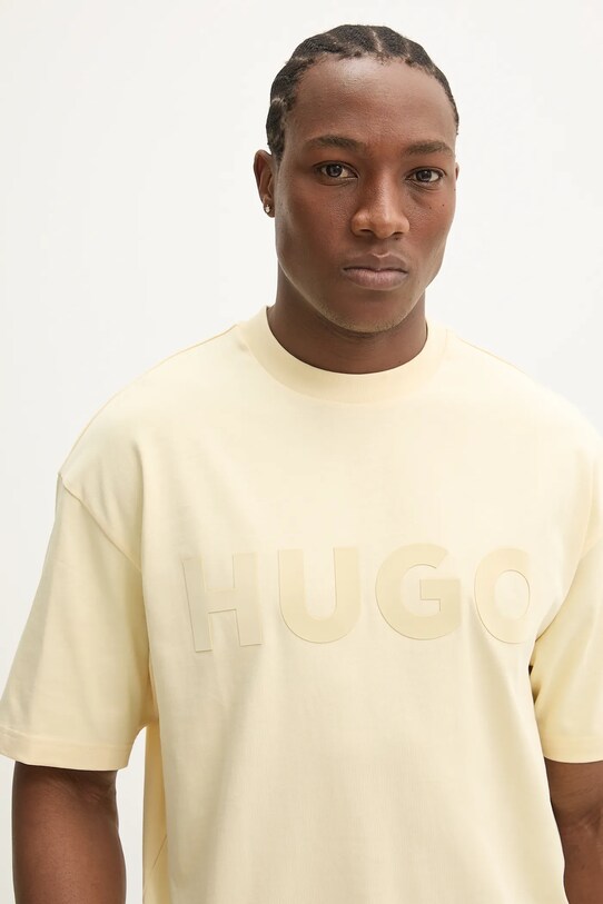 HUGO tricou din bumbac 50525765 galben SS25