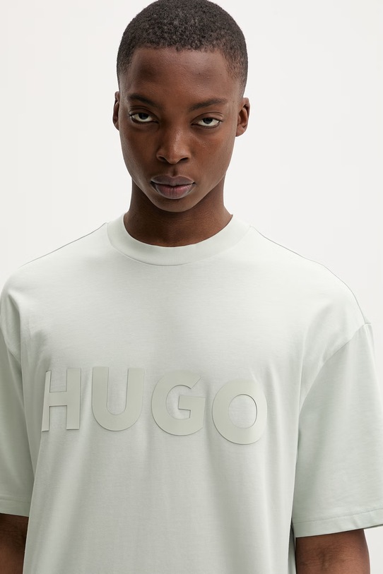 HUGO basic tričko pánske bavlnené Dinkee zelená 50525765