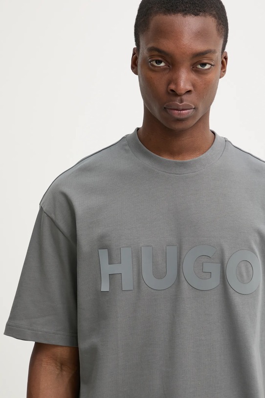 Бавовняна футболка HUGO сірий 50525765