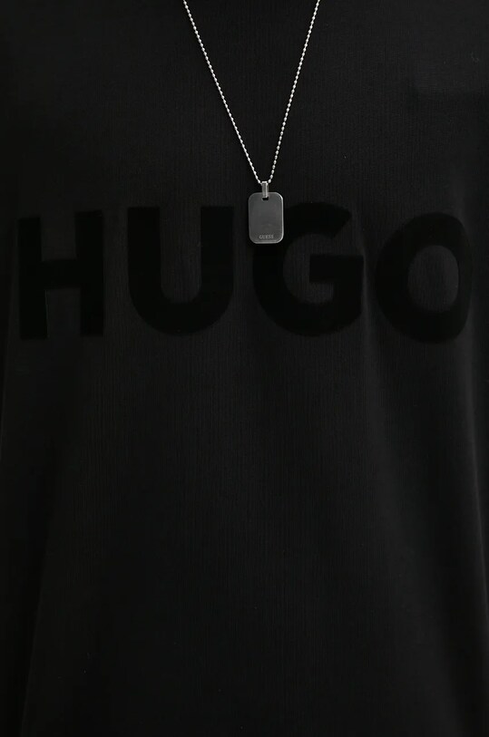 Хлопковая футболка HUGO 50525765 чёрный