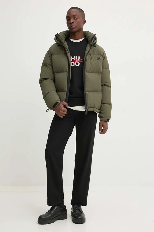 HUGO t-shirt bawełniany 50527926 beżowy AW24